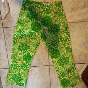 Vintage Lilly Pulitzer Mens Stuff Palm Beach Mod Floral Print Signature Pants